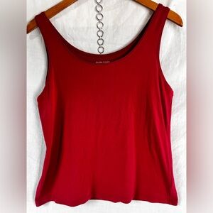 Eileen Fisher Tank Top Women Medium Red Stretch Organic Cotton Blend Cami Casual